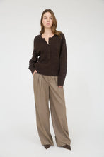 Load image into Gallery viewer, Raglan Long Sleeve Henley Knit Sweater