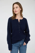 Load image into Gallery viewer, Raglan Long Sleeve Henley Knit Sweater