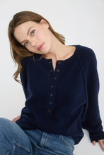 Load image into Gallery viewer, Raglan Long Sleeve Henley Knit Sweater