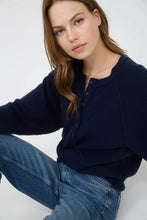 Load image into Gallery viewer, Raglan Long Sleeve Henley Knit Sweater