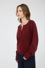 Load image into Gallery viewer, Raglan Long Sleeve Henley Knit Sweater