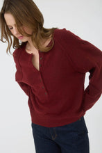 Load image into Gallery viewer, Raglan Long Sleeve Henley Knit Sweater