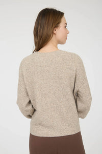 Ribbed Trim Button-down Long Sleeve Knit K=Cardigan (Copy)
