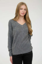 Load image into Gallery viewer, V-neck Long Sleeve Knit Pullover Sweater