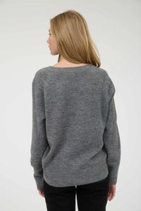 V-neck Long Sleeve Knit Pullover Sweater