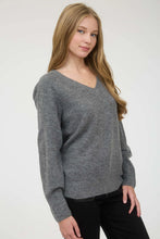 Load image into Gallery viewer, V-neck Long Sleeve Knit Pullover Sweater