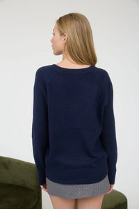 V-neck Long Sleeve Knit Pullover Sweater