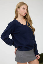 Load image into Gallery viewer, V-neck Long Sleeve Knit Pullover Sweater