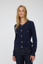 Load image into Gallery viewer, Gold Button Down Pocket Detail Knit Cardigan