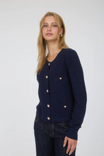 Load image into Gallery viewer, Gold Button Down Pocket Detail Knit Cardigan