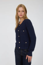 Load image into Gallery viewer, Gold Button Down Pocket Detail Knit Cardigan