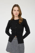 Load image into Gallery viewer, Stripe Knit Pattern Button Down Split Hem Cardigan