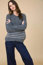 Load image into Gallery viewer, Stripe Front Seam Detail Long Sleeve Sweater