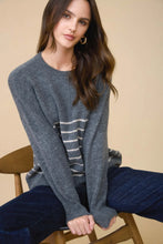 Load image into Gallery viewer, Stripe Front Seam Detail Long Sleeve Sweater