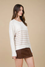 Load image into Gallery viewer, Stripe Front Seam Detail Long Sleeve Sweater