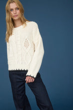 Load image into Gallery viewer, Cable Knit Pattern Contrast Stitch Detail Sweater