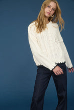 Load image into Gallery viewer, Cable Knit Pattern Contrast Stitch Detail Sweater