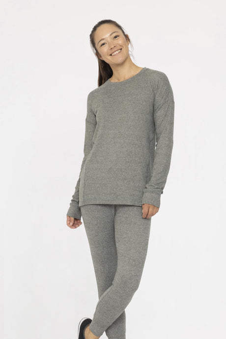 Brushed Crew Neck Long Sleeve Top