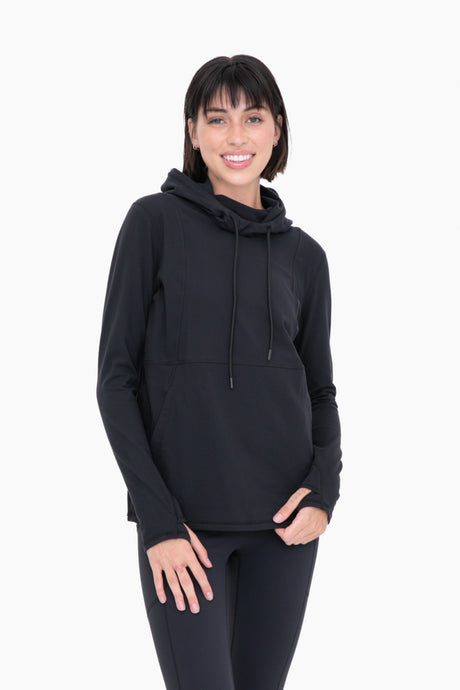 Boxy Active Essential Hoodie Pullover with Thumb Holes