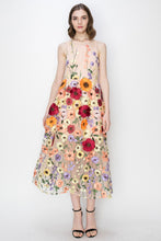 Load image into Gallery viewer, Sleeveless Floral Embroidered Midi Dress