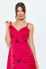 Load image into Gallery viewer, Sleeveless Embellished Jewel Satin Mini Dress