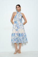 Load image into Gallery viewer, Floral Eyelet Halter Midi Dress