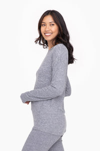 Brushed Crew Neck Long Sleeve Top