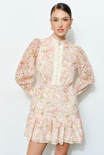 Load image into Gallery viewer, Romantic Floral Lace Eyelet Mock Neck Mini Dress
