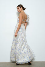 Load image into Gallery viewer, Floral One-shoulder Dots Chiffon Maxi Dress