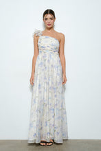 Load image into Gallery viewer, Floral One-shoulder Dots Chiffon Maxi Dress