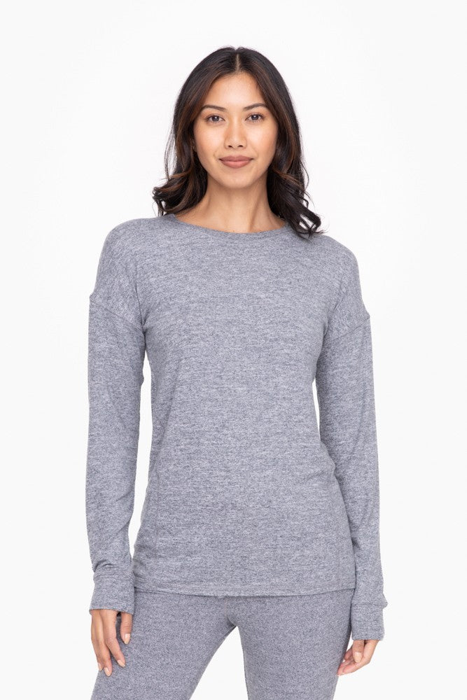 Brushed Crew Neck Long Sleeve Top