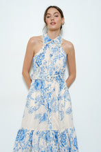 Load image into Gallery viewer, Floral Eyelet Halter Midi Dress
