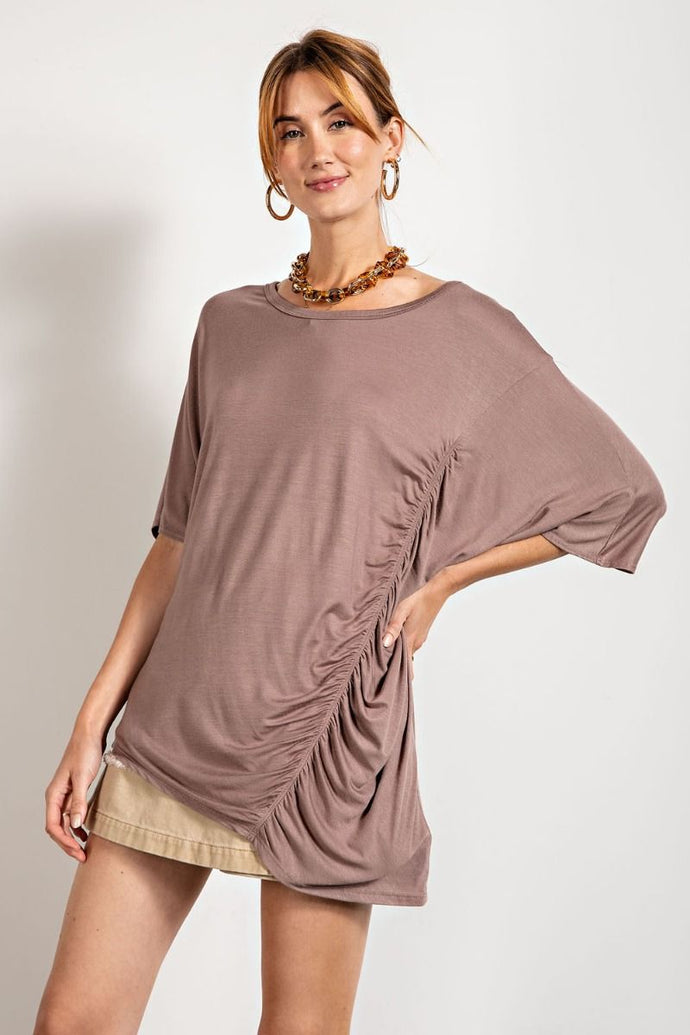 Loose Fit and Ruched Detailed Top
