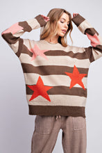 Load image into Gallery viewer, Long Sleeve Stripe and Star Patter Sweater