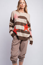 Load image into Gallery viewer, Long Sleeve Stripe and Star Patter Sweater