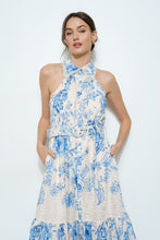 Load image into Gallery viewer, Floral Eyelet Halter Midi Dress