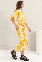 Load image into Gallery viewer, Floral Print Tie Front Pleated Shirt Dress