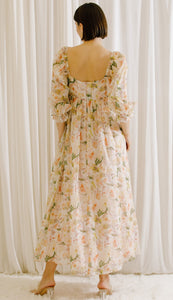 Realistic Flower Print Baby Doll Dress