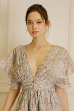 Load image into Gallery viewer, Pink Floral Open-Back Mini Dress