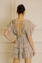 Load image into Gallery viewer, Pink Floral Open-Back Mini Dress