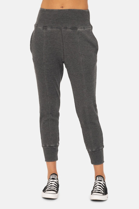 Cotton Blend Waffle Knit Jogger