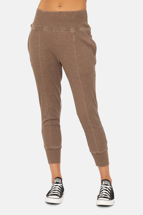 Cotton Blend Waffle Knit Jogger