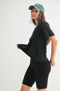 Pima Cotton Blend V-neck Tee