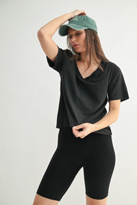Pima Cotton Blend V-neck Tee