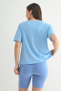 Pima Cotton Blend V-neck Tee