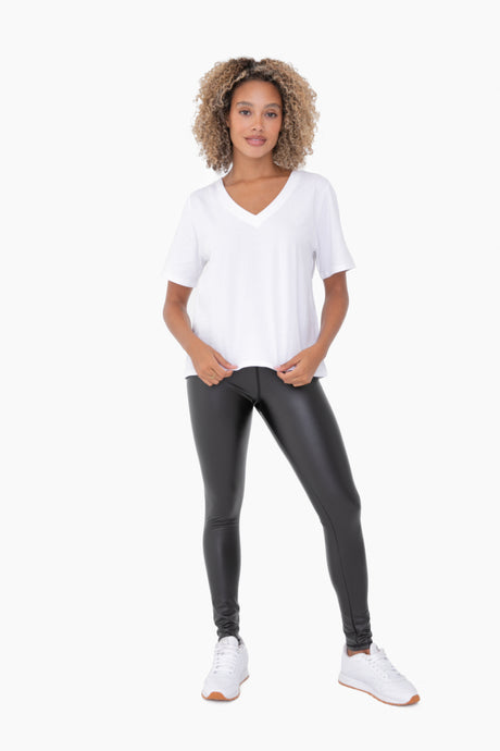 Pima Cotton Blend V-neck Tee