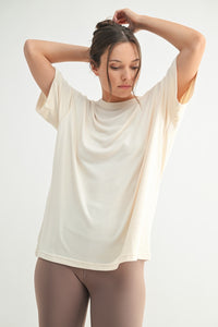 Brushed Hacci Oversized Boyfriend Tee