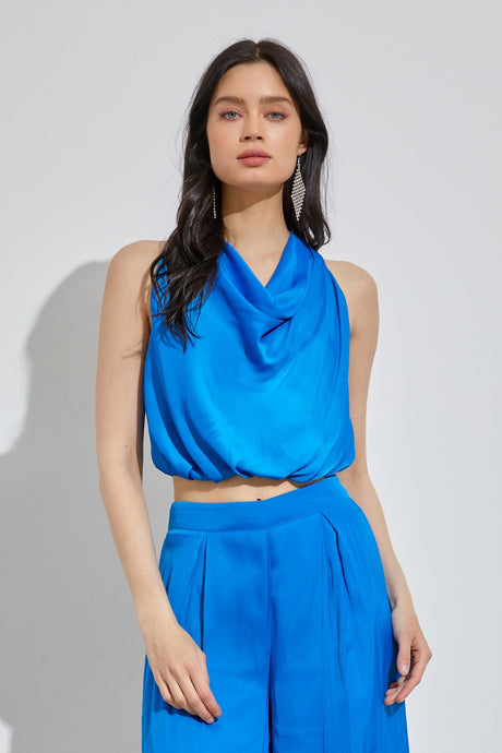 Sleeveless Cowl Neck Top