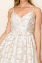 Load image into Gallery viewer, Sweet Heart Neck Line Midi Dress With Texture Fabric And A Slit On The Skirt