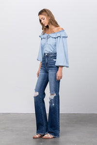 Sweeping Street Hi-Waist Long Straight Jeans